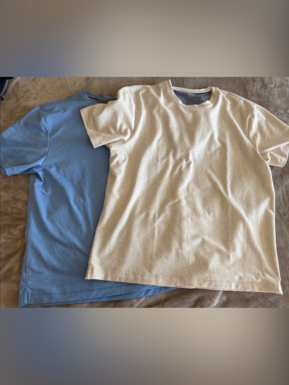 Lands' End 2 Short Sleeve Tees in Blue and Cream XL
